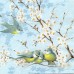 Весенние синички, голубой фон, 33х33 см, салфетка для декупажа - Заготовки для декупажа. Интернет-магазин Завиток
